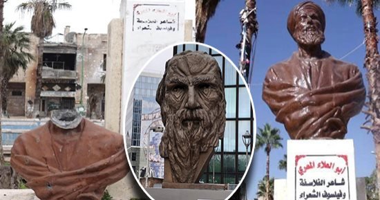 أبو العلاء المعري بين تمثالين .. في سوريا قطعوا رأسه وبفرنسا جعلوه غاضبًا أبو العلاء المعري بين تمثالين .. في سوريا قطعوا رأسه وبفرنسا جعلوه غاضبًا