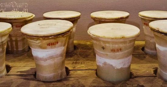 مقتنيات المتحف المصرى.. مجموعة أوانى مخصصة لحفظ الزيوت من عصر الفراعنة