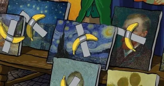 فنان يتخيل رد فعل فان جوخ على “موزة ” هزت عالم الفن