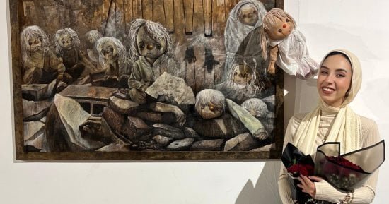 حتى لا ننسى.. ريم محمد تجسد القضية الفلسطينية في عمل فني بصالون الشباب حتى لا ننسى.. ريم محمد تجسد القضية الفلسطينية في عمل فني بصالون الشباب